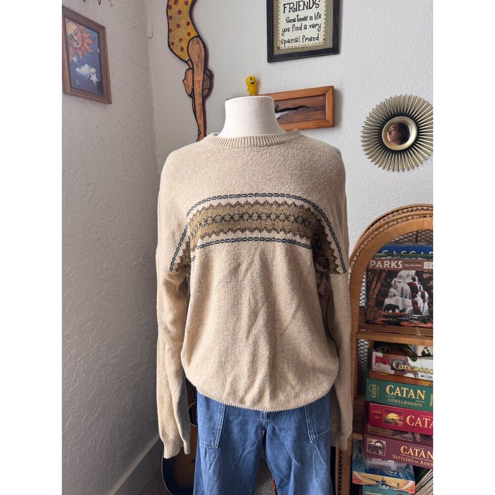 Tan Arrow Crewneck Sweater